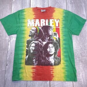 Bob Marley Mens XL Tie Dye Graphic Shirt Cotton Reggae Jamaica Rap Tee
